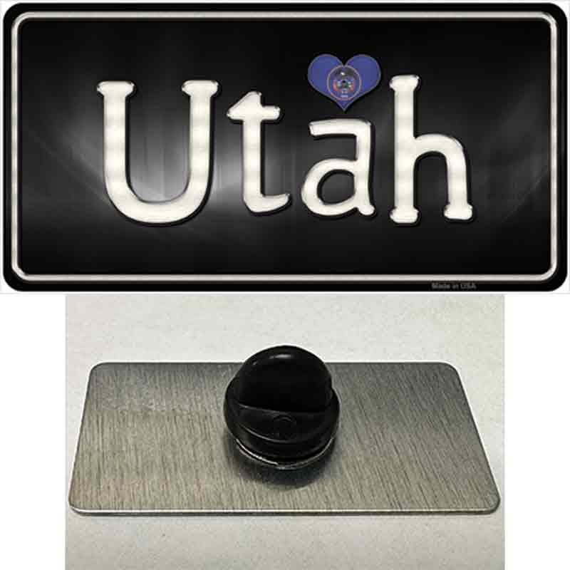 PIN-LP-9482 1.5 x 0.75 in. Utah Flag Script Novelty Rectangle Metal Hat Pin
