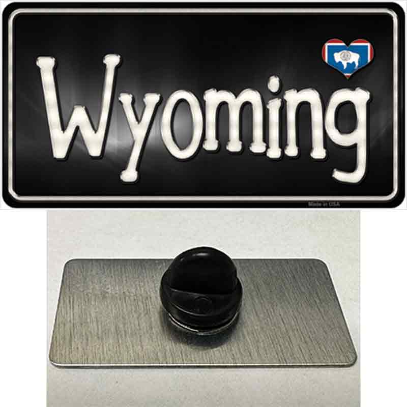 PIN-LP-9488 1.5 x 0.75 in. Wyoming Flag Script Novelty Rectangle Metal Hat Pin