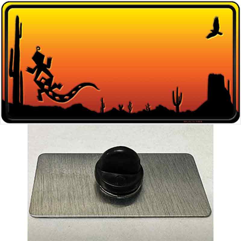 PIN-LP-9537 1.5 x 0.75 in. Lizard Blank Scenic Novelty Rectangle Metal Hat Pin