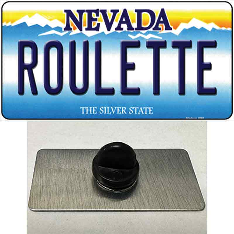 PIN-LP-9560 1.5 x 0.75 in. Roulette Nevada Novelty Rectangle Metal Hat Pin