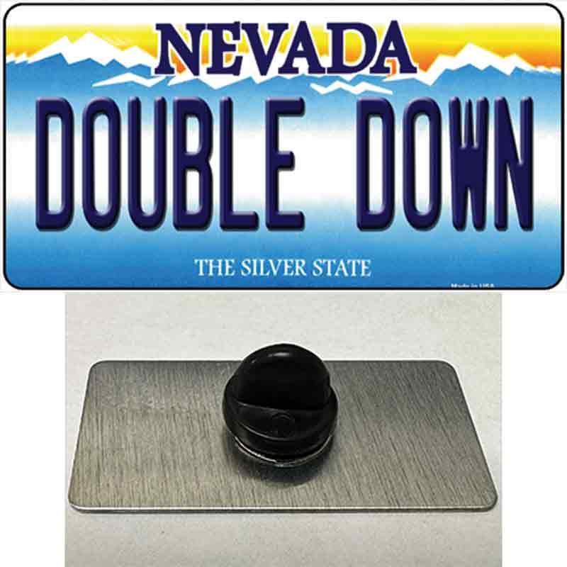 PIN-LP-9562 1.5 x 0.75 in. Double Down Nevada Novelty Rectangle Metal Hat Pin