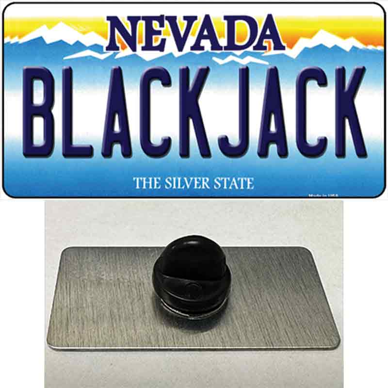PIN-LP-9563 1.5 x 0.75 in. Black Jack Nevada Novelty Rectangle Metal Hat Pin