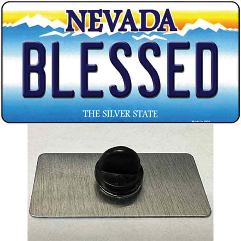 PIN-LP-9580 1.5 x 0.75 in. Blessed Nevada Novelty Rectangle Metal Hat Pin