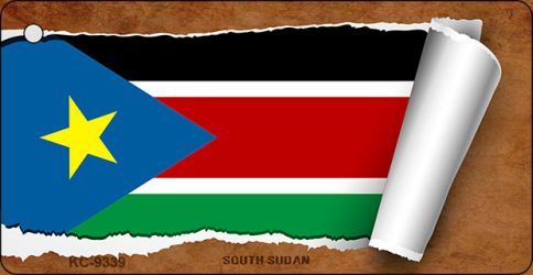 KC-9339 South Sudan Flag Scroll Novelty Key Chain