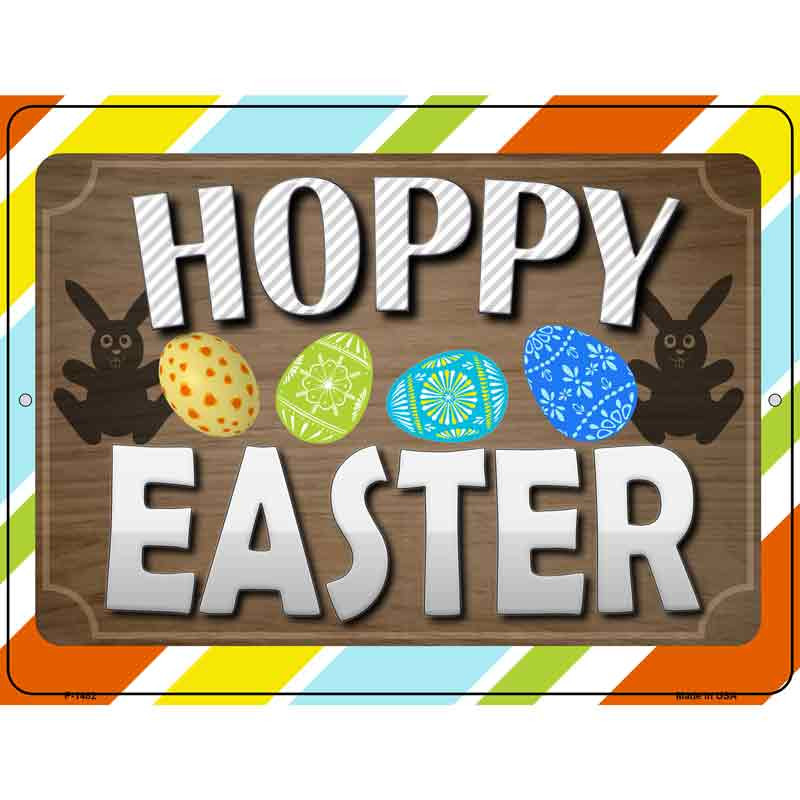 No.P-1482 9 x 12 in. Hoppy Easter Rectangle Metal Novelty Parking Sign