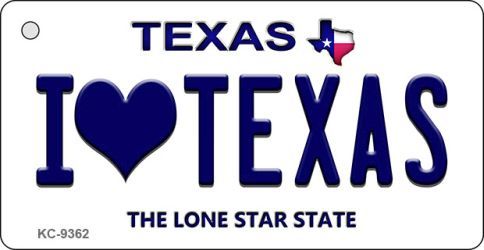 KC-9362 I Love Texas Background Novelty Key Chain