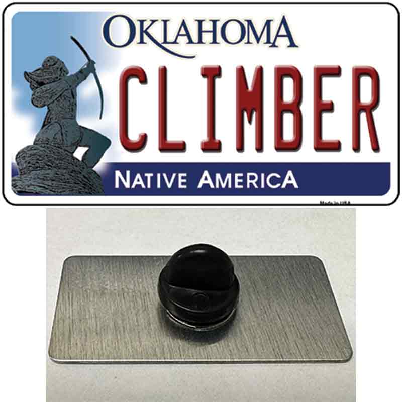 PIN-LP-6246 1.5 x 0.75 in. Climber Oklahoma Novelty Rectangle Metal Hat Pin