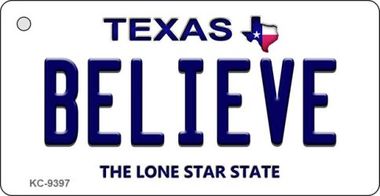 KC-9397 Believe Texas Background Novelty Key Chain