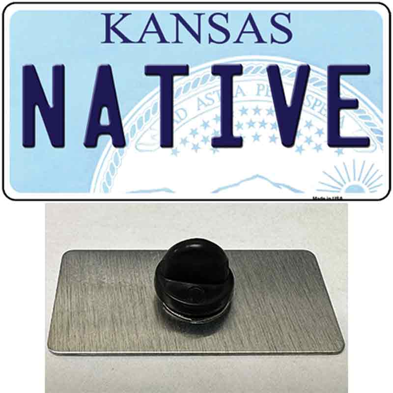 PIN-LP-6624 1.5 x 0.75 in. Native Kansas Novelty Rectangle Metal Hat Pin