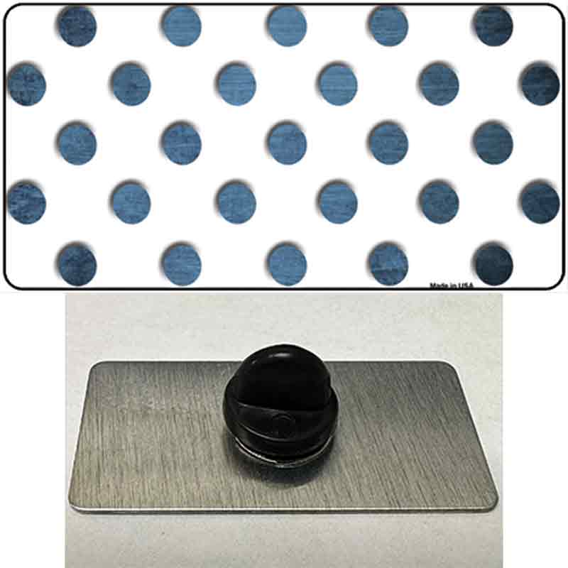 PIN-LP-6968 1.5 x 0.75 in. Light Blue & White Dots Oil Rubbed Novelty Rectangle Metal Hat Pin