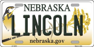 LP-10570 Lincoln Nebraska Background Metal Novelty License Plate