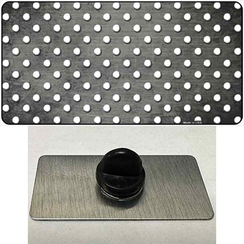 PIN-LP-7384 1.5 x 0.75 in. Grey & White Small Dots Oil Rubbed Novelty Rectangle Metal Hat Pin