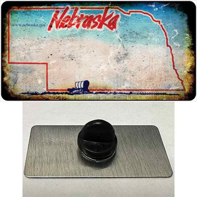 PIN-LP-8144 1.5 x 0.75 in. Nebraska Rusty Blank Novelty Rectangle Metal Hat Pin