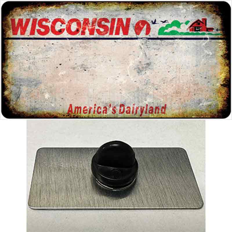 PIN-LP-8166 1.5 x 0.75 in. Wisconsin Rusty Blank Novelty Rectangle Metal Hat Pin