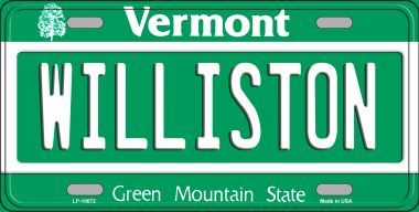 LP-10672 Williston Vermont Background Metal Novelty License Plate
