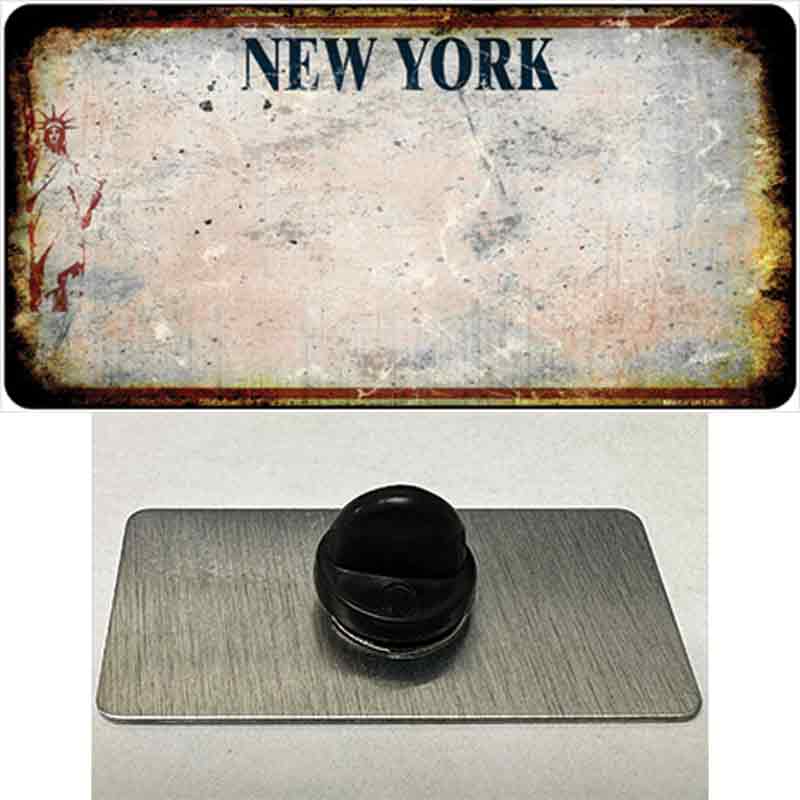 PIN-LP-8201 1.5 x 0.75 in.   York White Rusty Blank Novelty Rectangle Metal Hat Pin