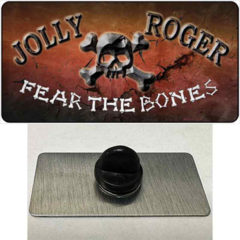 PIN-LP-8222 1.5 x 0.75 in. Fear The Bones Novelty Rectangle Metal Hat Pin -  Smart Blonde