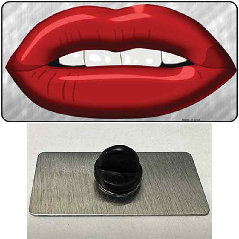 PIN-LP-8416 1.5 x 0.75 in. Red Lips Novelty Rectangle Metal Hat Pin