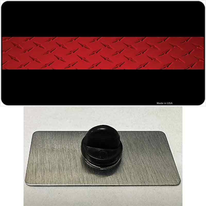 PIN-LP-8529 1.5 x 0.75 in. Fire Diamond Thin Red Line Novelty Rectangle Metal Hat Pin
