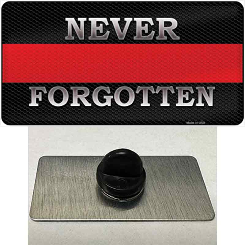 PIN-LP-8531 1.5 x 0.75 in. Never Forgotten Thin Red Line Novelty Rectangle Metal Hat Pin