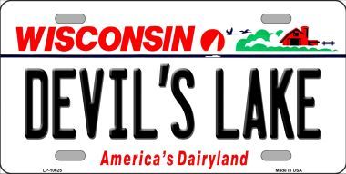 LP-10625 Devils Lake Wisconsin Background Metal Novelty License Plate