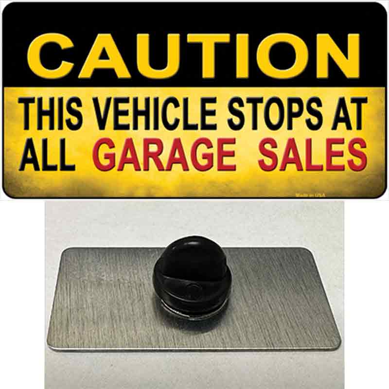 PIN-LP-8743 1.5 x 0.75 in. Caution Stops At Garage Sales Novelty Rectangle Metal Hat Pin