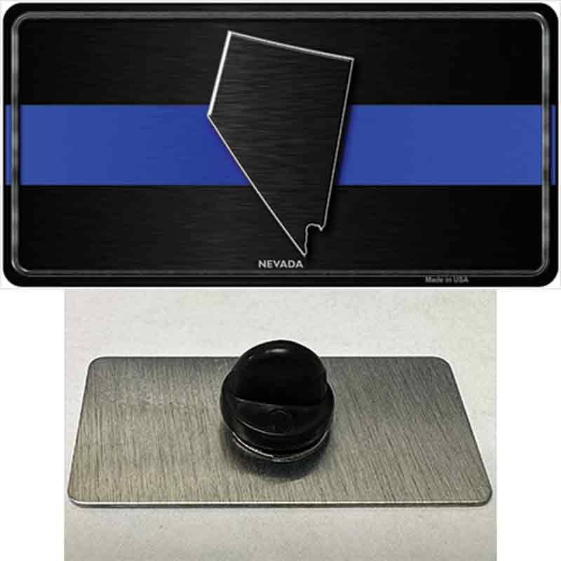 PIN-LP-8910 1.5 x 0.75 in. Nevada Thin Blue Line Novelty Rectangle Metal Hat Pin