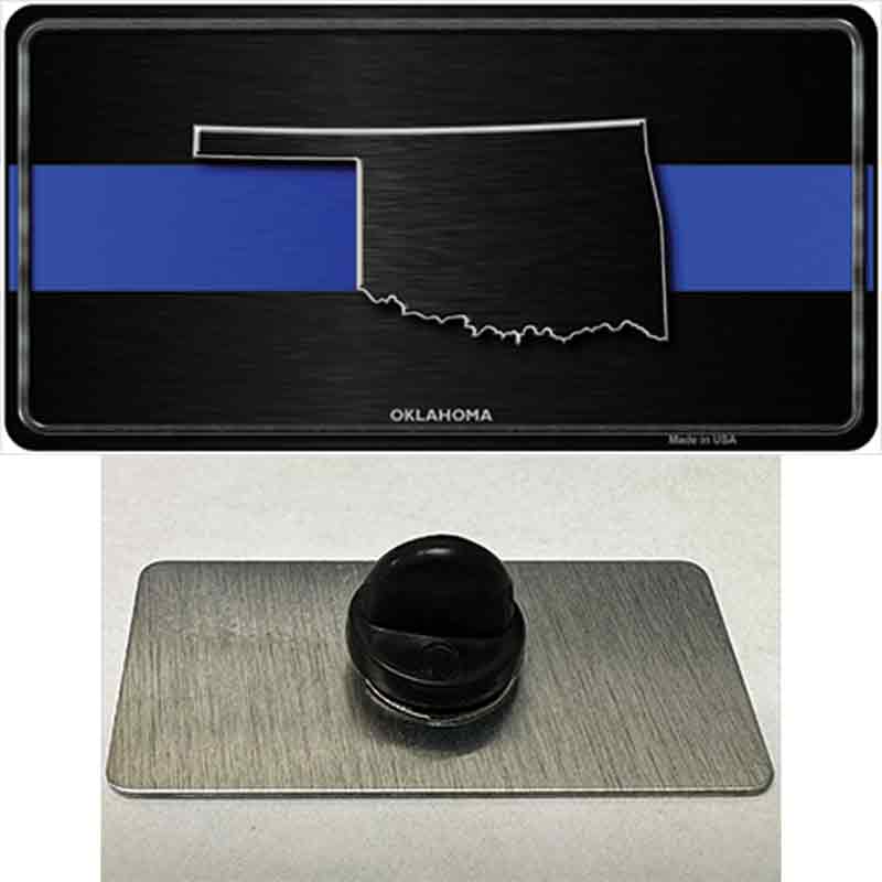 PIN-LP-8918 1.5 x 0.75 in. Oklahoma Thin Blue Line Novelty Rectangle Metal Hat Pin