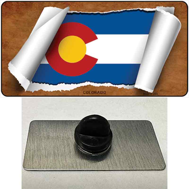 PIN-LP-9012 1.5 x 0.75 in. Colorado Flag Scroll Novelty Rectangle Metal Hat Pin
