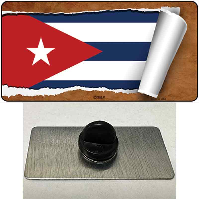 PIN-LP-9082 1.5 x 0.75 in. Cuba Flag Scroll Novelty Rectangle Metal Hat Pin