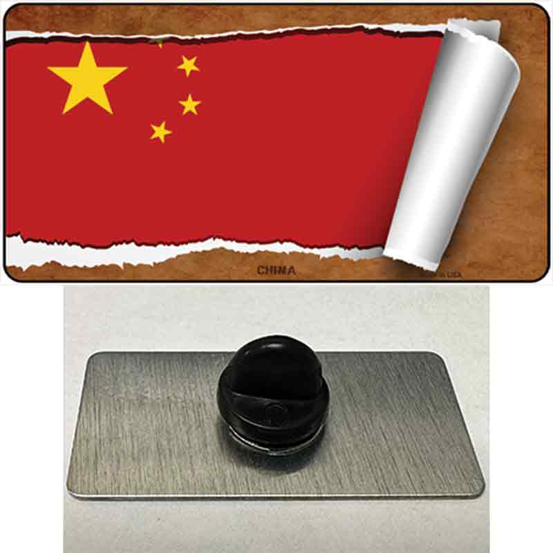 PIN-LP-9096 1.5 x 0.75 in. China Flag Scroll Novelty Rectangle Metal Hat Pin