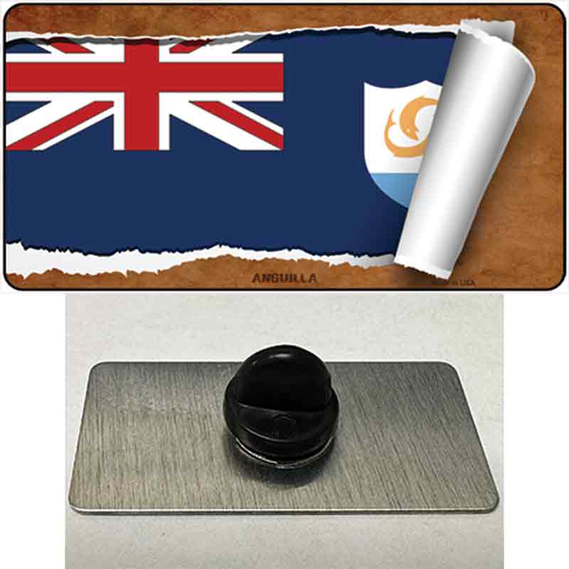 PIN-LP-9121 1.5 x 0.75 in. Anguilla Flag Scroll Novelty Rectangle Metal Hat Pin