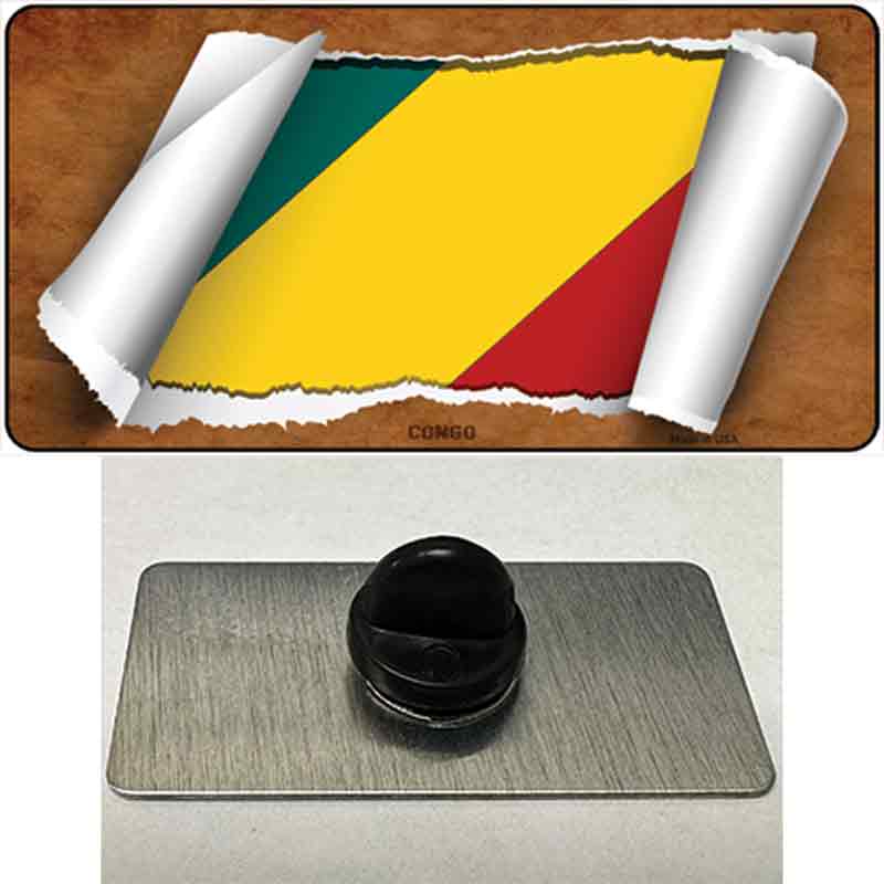 PIN-LP-9158 1.5 x 0.75 in. Congo Flag Scroll Novelty Rectangle Metal Hat Pin