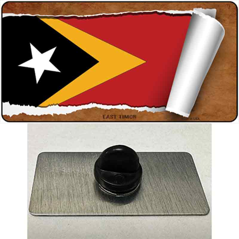 PIN-LP-9169 1.5 x 0.75 in. East Timor Flag Scroll Novelty Rectangle Metal Hat Pin