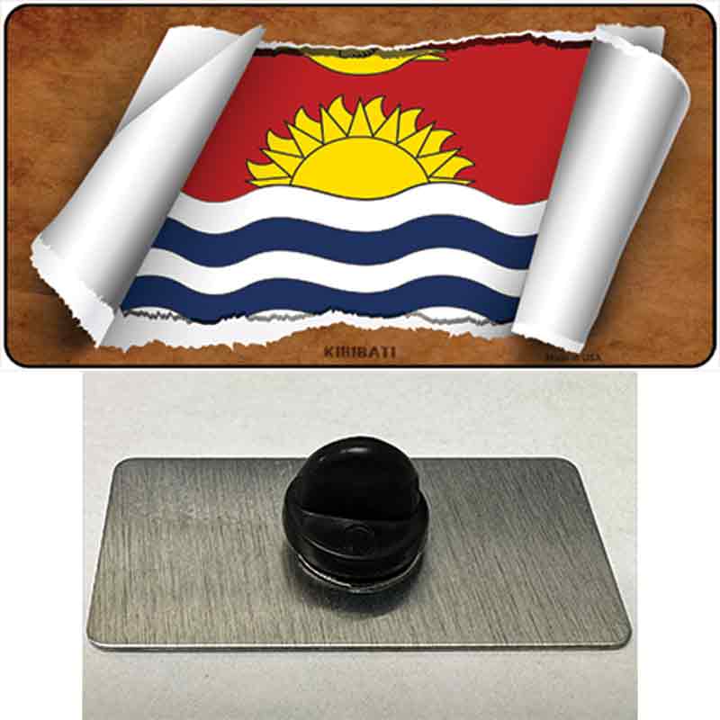 PIN-LP-9204 1.5 x 0.75 in. Kiribati Flag Scroll Novelty Rectangle Metal Hat Pin