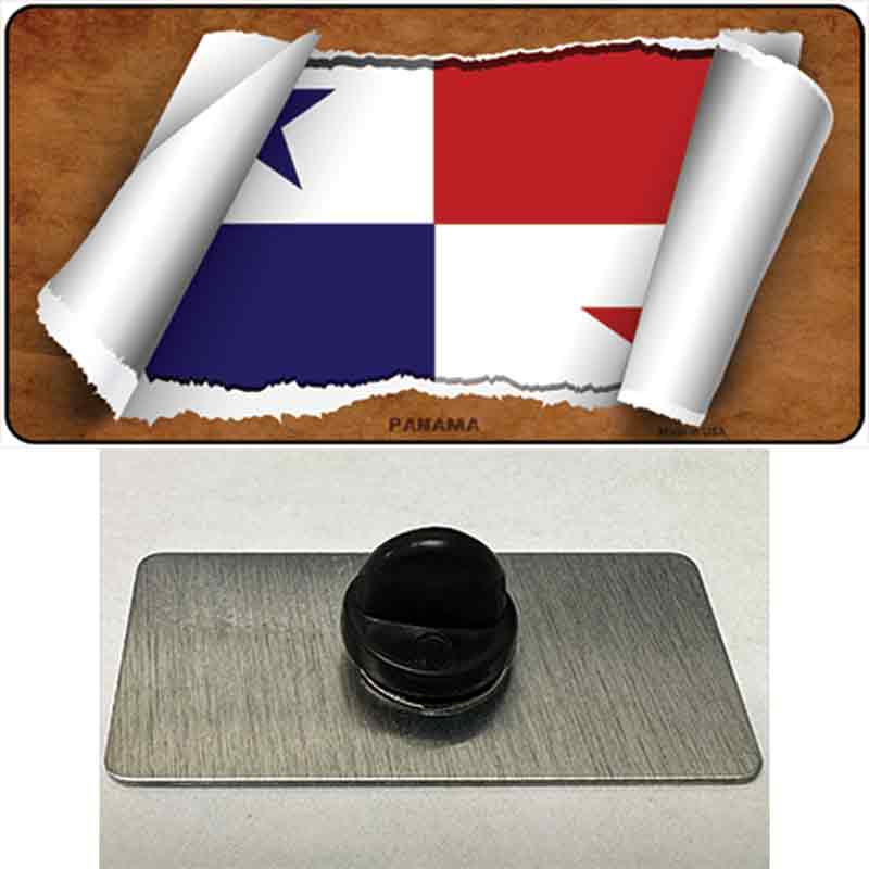 PIN-LP-9209 1.5 x 0.75 in. Panama Flag Scroll Novelty Rectangle Metal Hat Pin