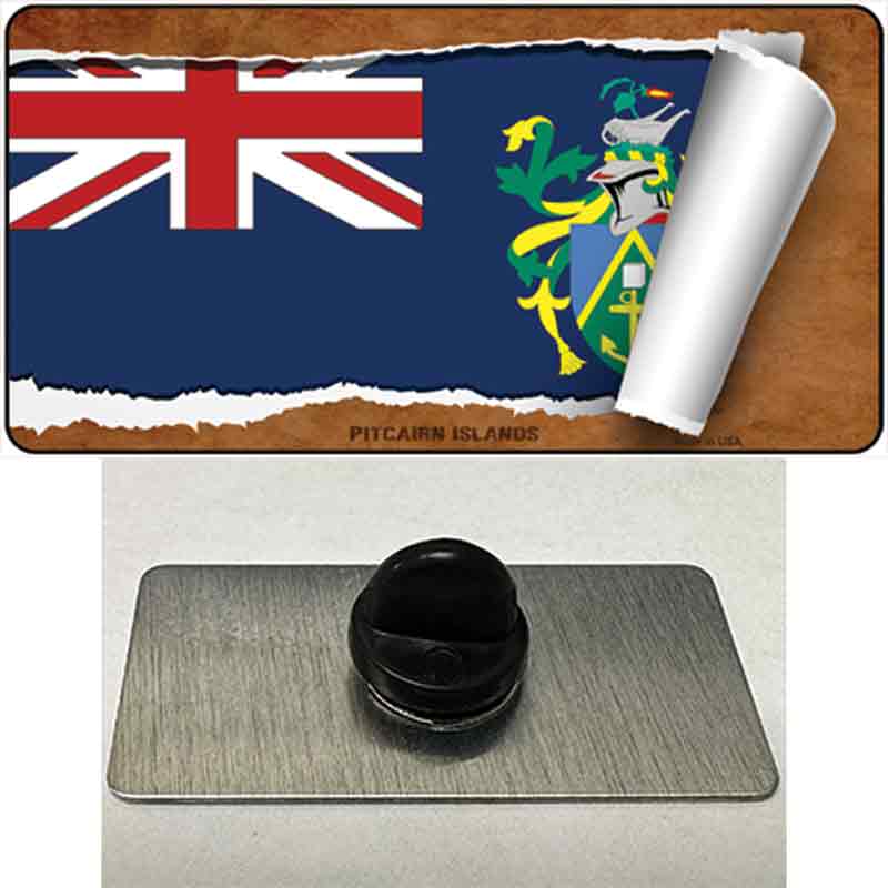 PIN-LP-9267 1.5 x 0.75 in. Pitcairn Islands Flag Scroll Novelty Rectangle Metal Hat Pin