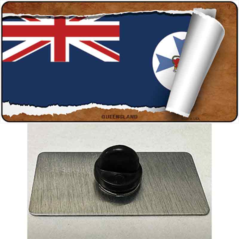 PIN-LP-9323 1.5 x 0.75 in. Queenland Flag Scroll Novelty Rectangle Metal Hat Pin