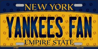LP-10803 Yankees Fan New York Background Novelty Metal License Plate -  Smart Blonde