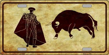 LP-9489 Bullfight Novelty Metal License Plate