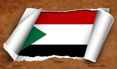 M-9293 Sudan Flag Scroll Novelty Metal Magnet