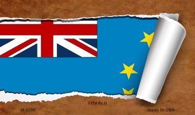 M-9306 Tuvalu Flag Scroll Novelty Metal Magnet
