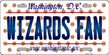 LP-10877 Wizards Fan Washington DC Background Novelty Metal License Plate