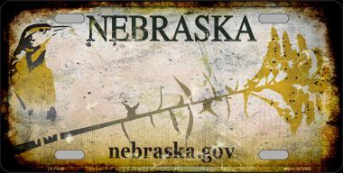 LP-9499 Nebraska Rusty Background Metal Novelty License Plate