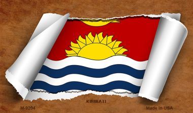 Kiribati Flag Scroll Novelty Metal Magnet M-9204