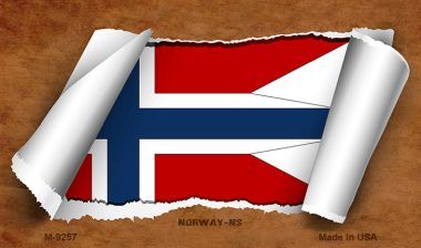 M-9257 Norway-NS Flag Scroll Novelty Metal Magnet