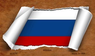 M-9270 Russia Flag Scroll Novelty Metal Magnet