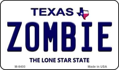 M-9400 Zombie Texas Background Novelty Metal Magnet