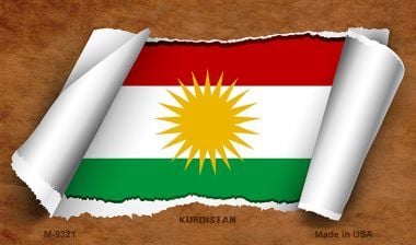 M-9321 Kurdistan Flag Scroll Novelty Metal Magnet
