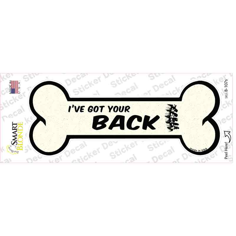 B-107s Got Your Back Novelty Bone Decal Sticker